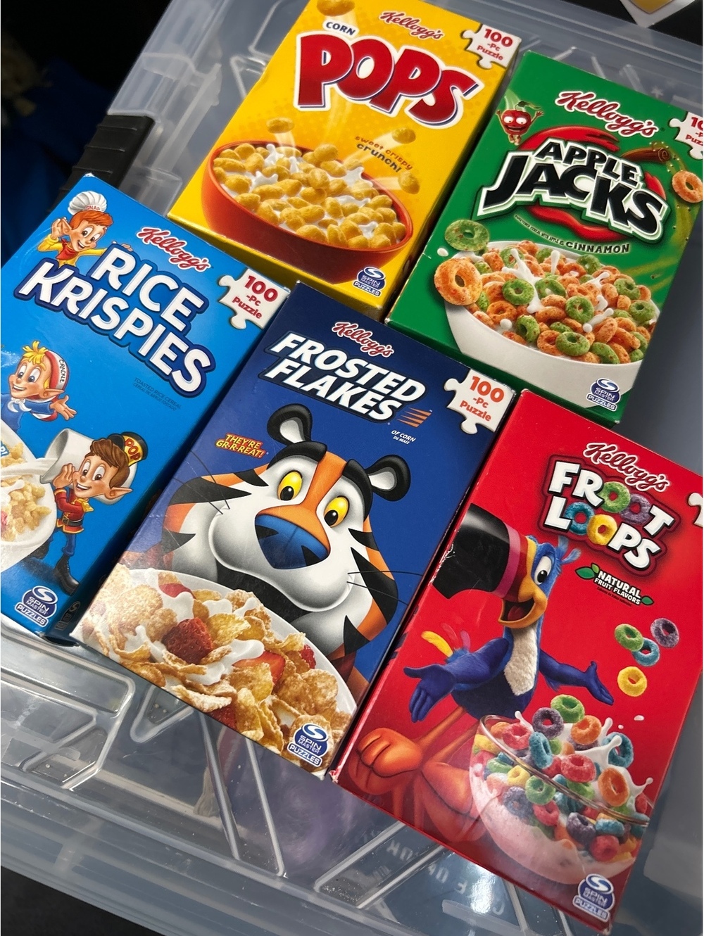 Kellogg's Mini Cereal Puzzle Set - Pops, Apple Jacks, Rice Krispies, Frosted Fl'